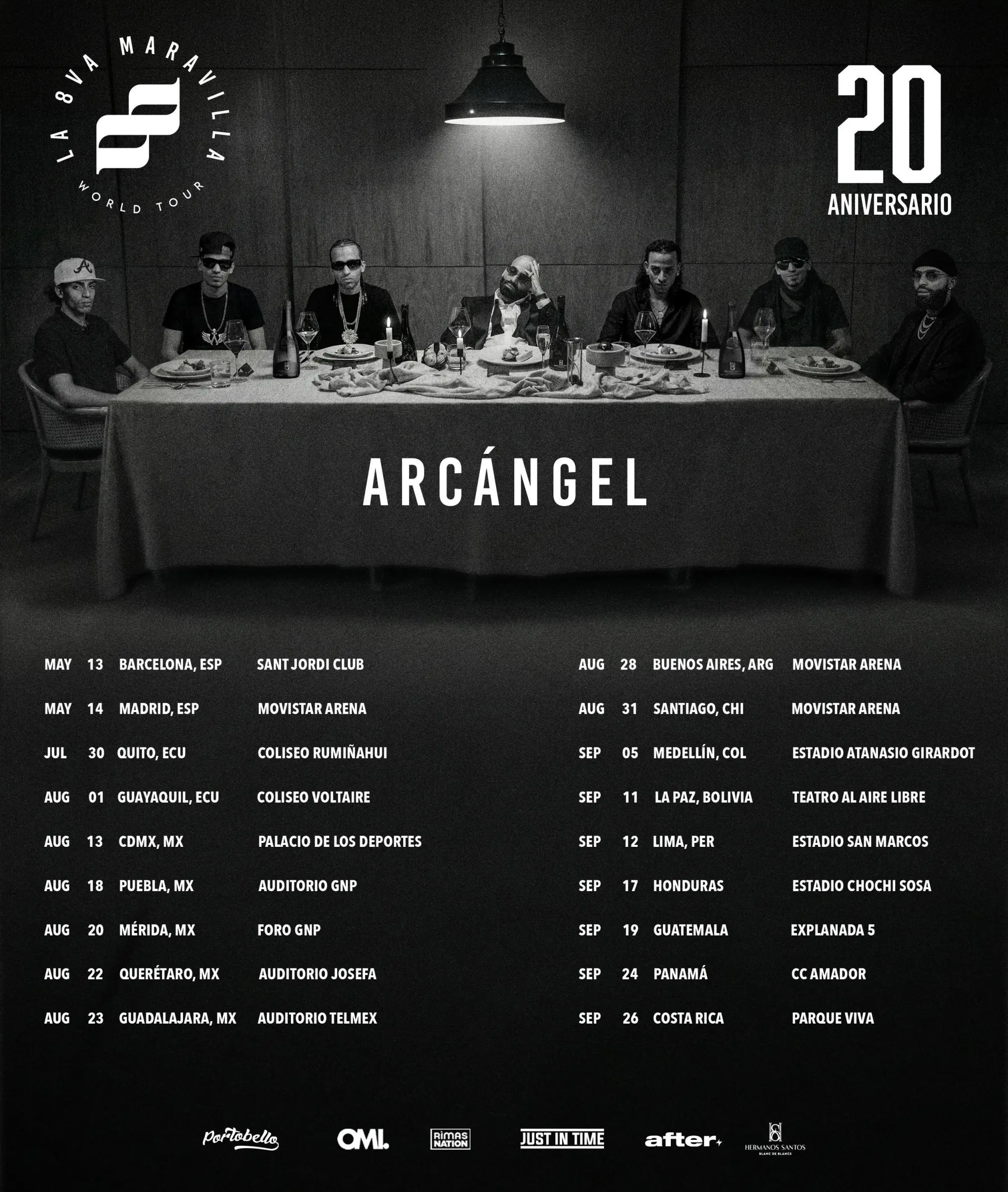 Arcangel La 8va Maravilla World Tour 20 Aniversario Poster 2026